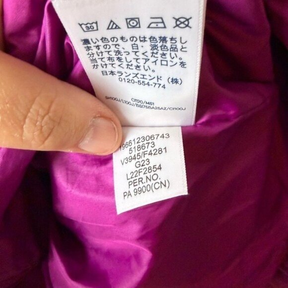 Lands' End Women's Down Puffer Jacket in Magenta Size M (8-10) - Picture 8 of 8